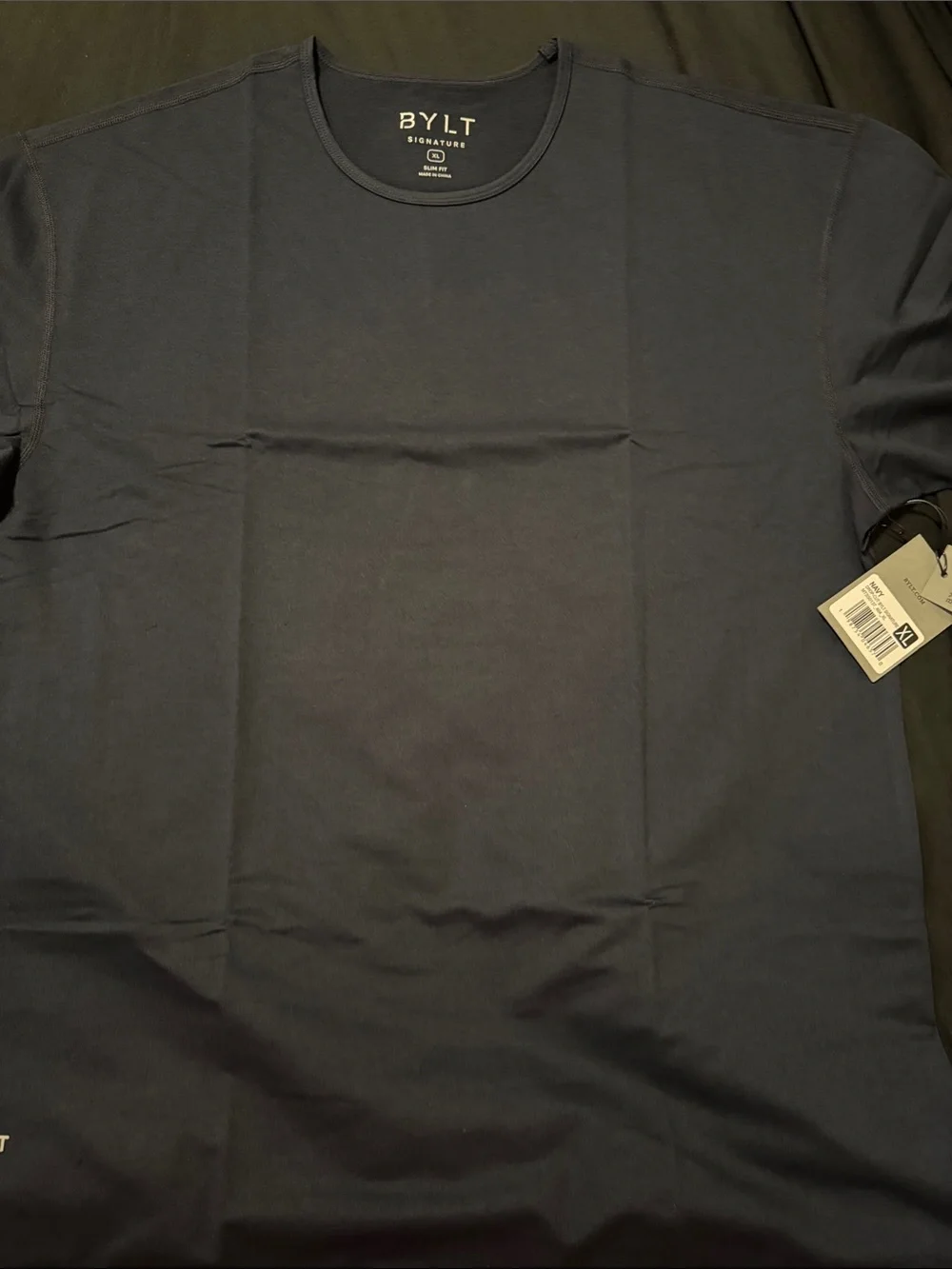 NWT! BYLT Signature Drop Cut Slim Fit Navy XL